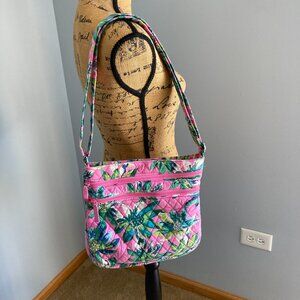 Vera Bradley EUC Crossbody Purse Tropical Paradise Triple Zip Hipster